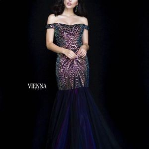 Vienna Prom Black Mermaid Dress